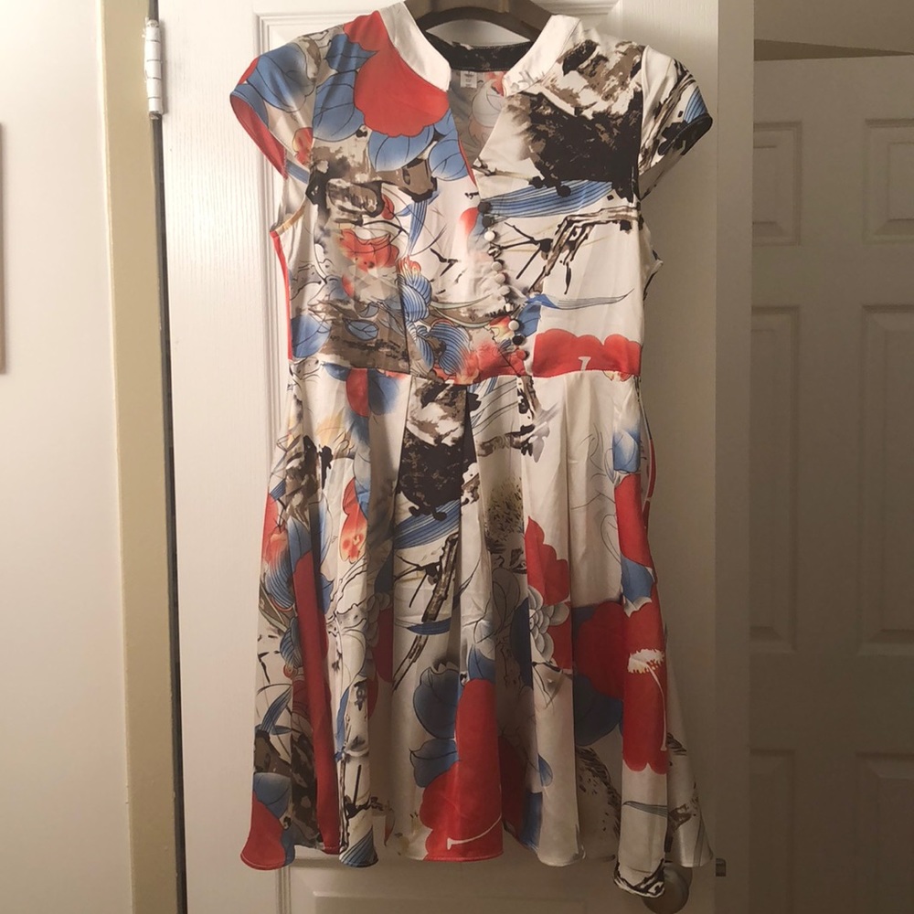 Satin floral dress